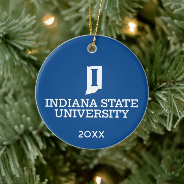 Indiana State University Feiertag Keramik Ornament (Baum)