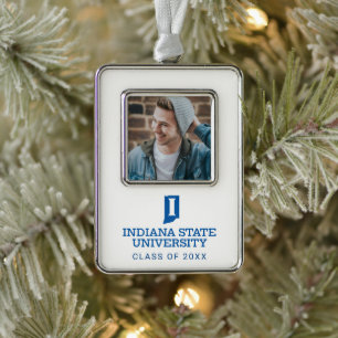 Indiana State University Feiertag Rahmen-Ornament Silber
