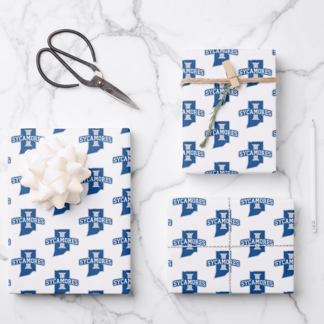 Indiana State University Sycamores Geschenkpapier Set (Vorderseite)