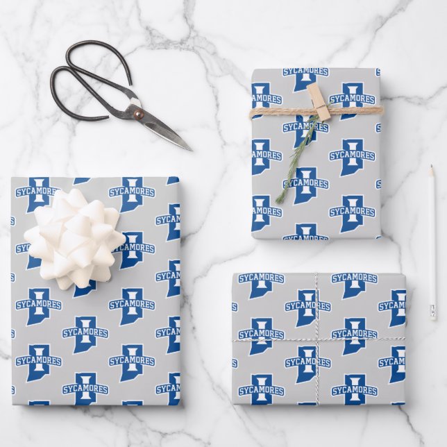 Indiana State University Sycamores Geschenkpapier Set (Vorderseite)