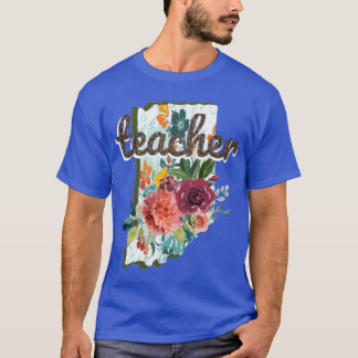 Indiana Teacher Floral Wasserfarbe Oversifiziert T-Shirt