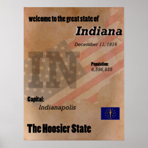 Indiana The Hoosier Staat Classic Poster