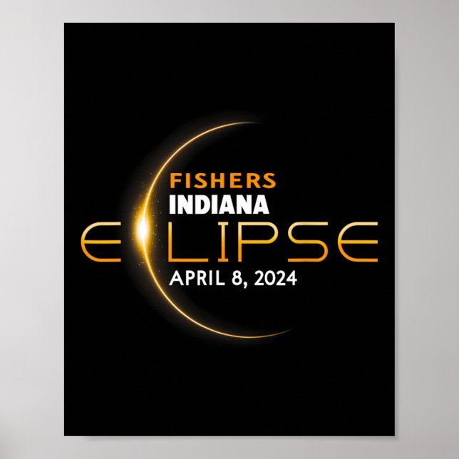 Indiana Total Solar Eclipse 2024 Poster (Vorne)