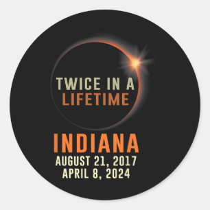 Indiana Total Solar Eclipse zweimal im Leben 20 Runder Aufkleber
