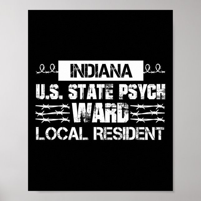 Indiana U.S Inmate Psych Ward Landkreis Staat Jail Poster (Vorne)