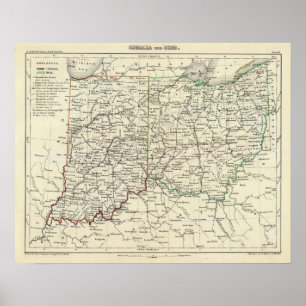 Indiana und Ohio Poster