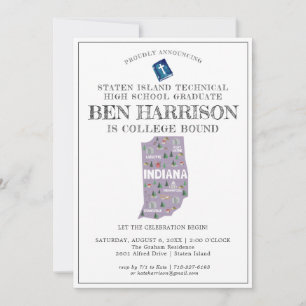 Indiana Uni Bound Graduation Party Einladung