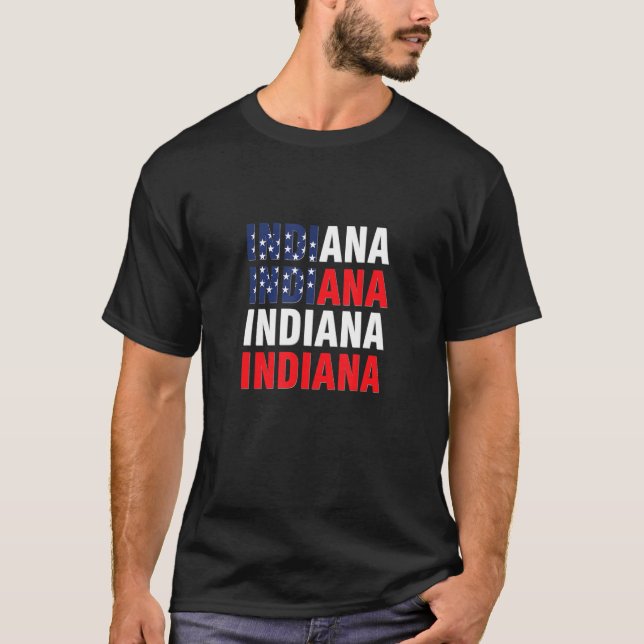 Indiana USA Flag T-Shirt (Vorderseite)