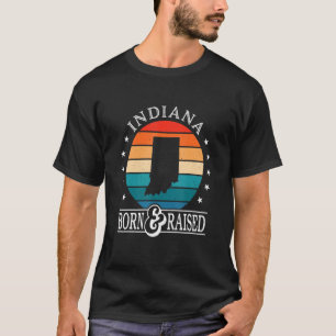 Indiana Usa Geboren & Raised Retro US Staatsstolz T-Shirt