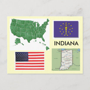 Indiana, USA Postkarte