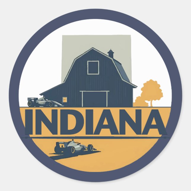 Indiana USA Runder Aufkleber (Vorderseite)