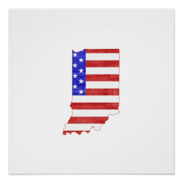 Indiana USA Silhouette Staat Karte Poster
