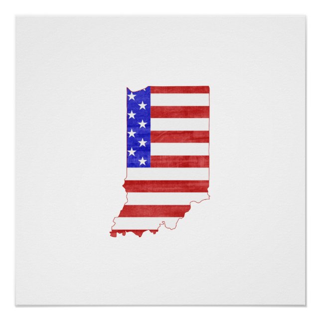 Indiana USA Silhouette Staat Karte Poster (Vorderseite)