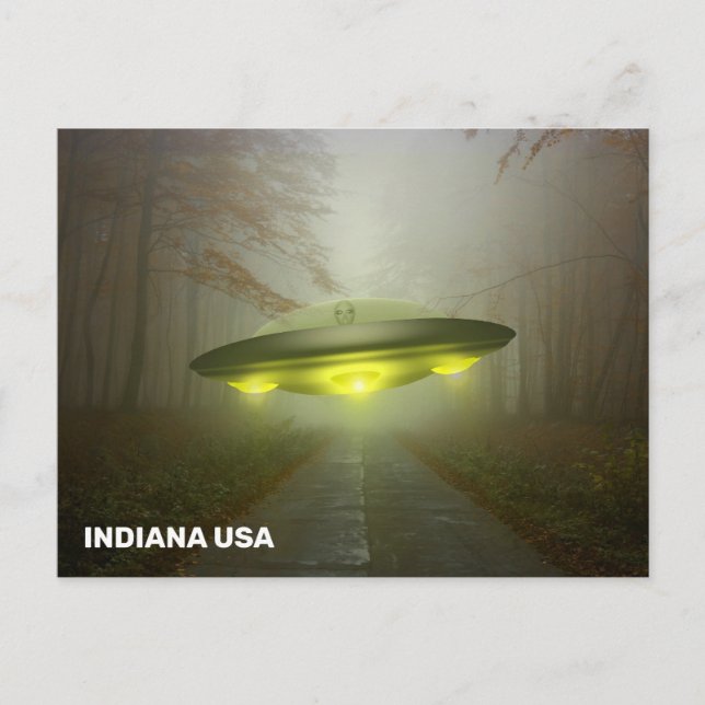 INDIANA USA SPACESHIP UFO ART Postkarten (Vorderseite)