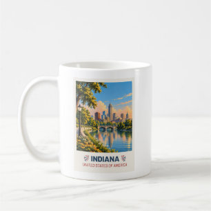 Indiana USA – Vintage Reiseplakat Kaffeetasse