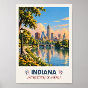 Indiana USA – Vintage Reiseplakat Poster