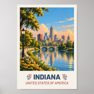 Indiana USA – Vintage Reiseplakat Poster