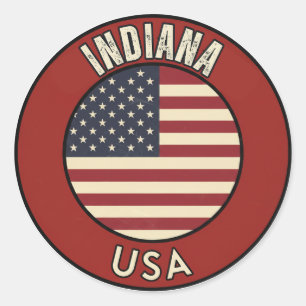 Indiana Vereinigte Staaten von Amerika  Runder Aufkleber