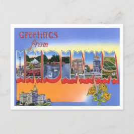 Indiana Vintag Big Letters Postcard Postkarte