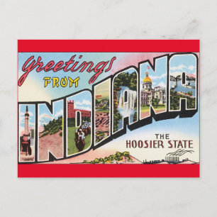 Indiana Vintag Postacard Design travel usa Postkarte