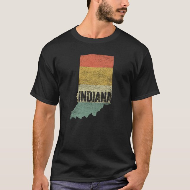 Indiana Vintag Retro-Farbtabelle T-Shirt (Vorderseite)