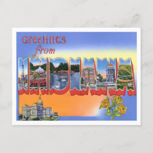 Indiana Vintage Big Letters Postkarte