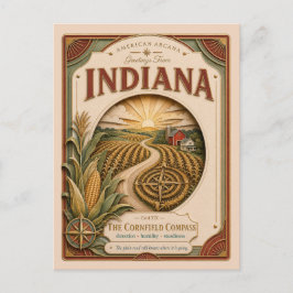 Indiana Vintage Paper Cut American Arcana Postkarte