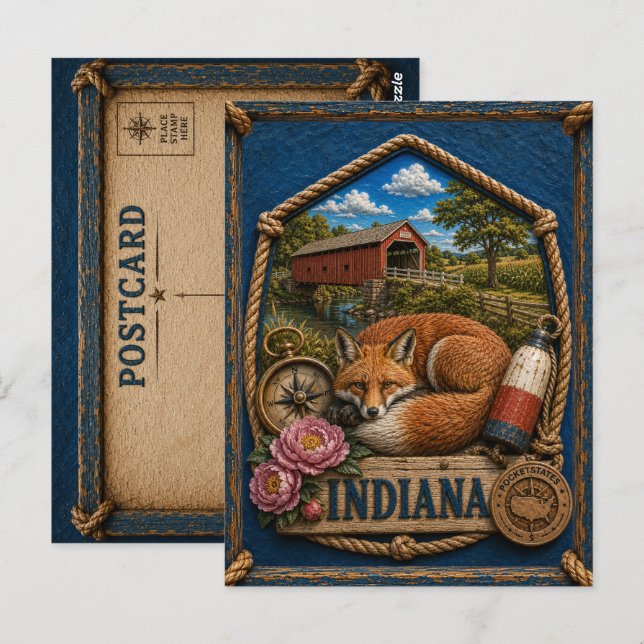 Indiana Vintage Reise Postkarte (Vorne/Hinten)