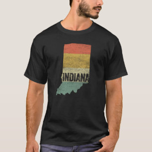 Indiana Vintage Retro Sonnenuntergangsfarbenkarte T-Shirt