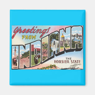 Indiana - Vintager Postacard Entwurf Magnet