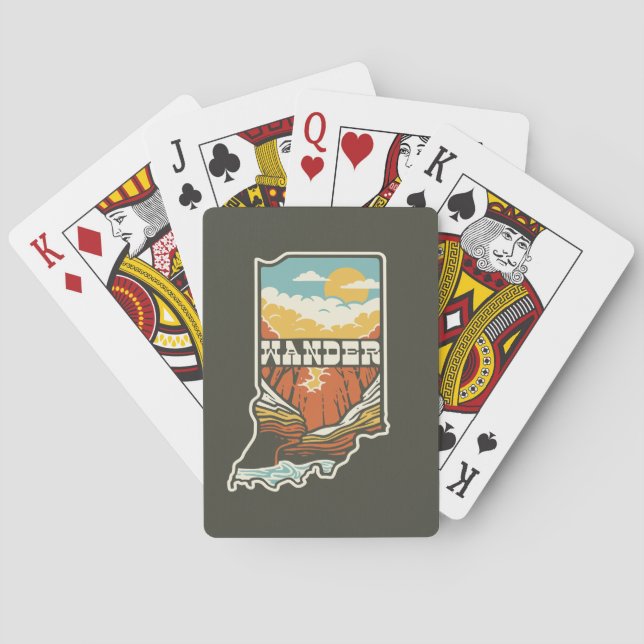 Indiana Wander Playing Cards - grün Spielkarten (Rückseite)