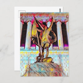 Indiana War Memorial Pro Patria Ölgemälde Postkarte