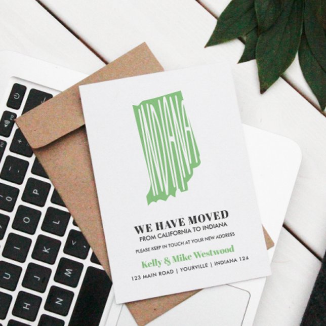 INDIANA Wir haben neue Adresse Neue Zuhause Postka Postkarte (Von Creator hochgeladen)
