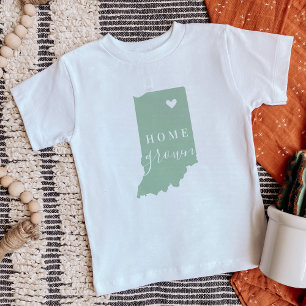 Indiana Zuhause Grown Editor Colors Staat Map Baby T-shirt