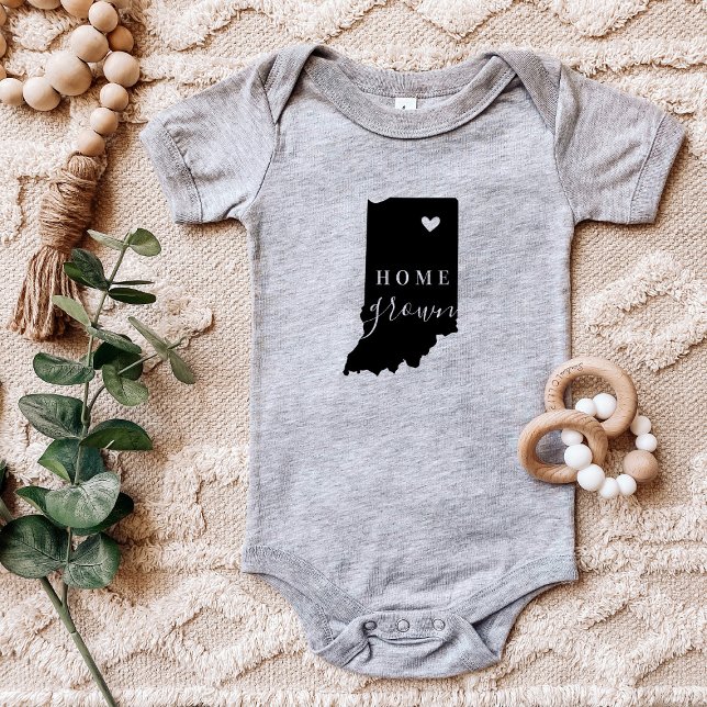 Indiana Zuhause Grown Staat T-Shirt Baby Strampler (Von Creator hochgeladen)