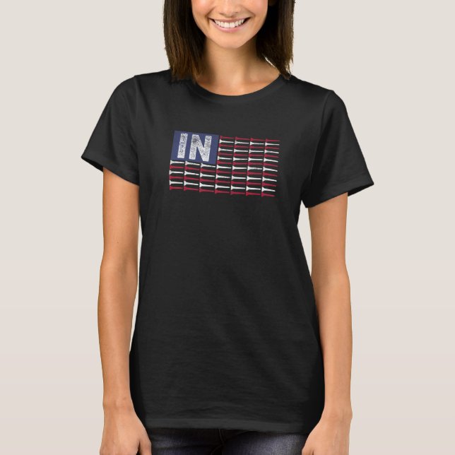 Indiana Zuhause Staat IN American Flag Patriotic G T-Shirt (Vorderseite)