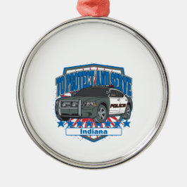 Indiana, zum des Polizei-Streifenwagens zu Keramik Ornament