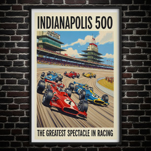 Indianapolis 500 Vintages Wall-Poster der 1960er J Poster