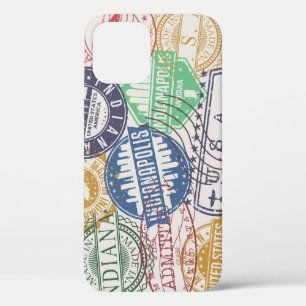 Indianapolis Briefmarke: Reisen Siegel Set. Case-Mate iPhone Hülle