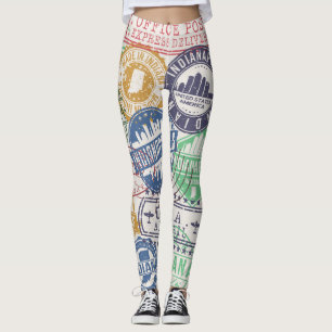 Indianapolis Briefmarke: Reisen Siegel Set. Leggings