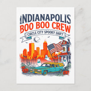 Indianapolis Circle City Spooky Shift Retro Postkarte
