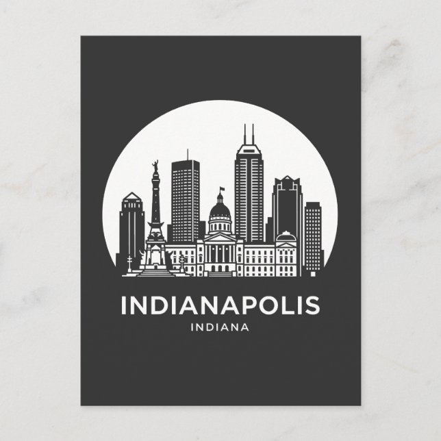 Indianapolis City Indiana Postkarte (Vorderseite)