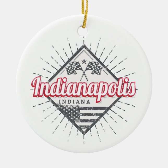 Indianapolis City Indiana Vereinigte Staaten USA Keramik Ornament (Vorne)