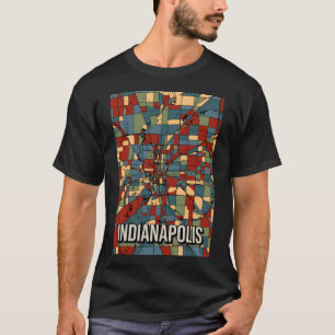 Indianapolis City Map - Vibranly Abstrakt Earth To T-Shirt