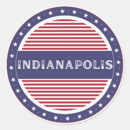 Indianapolis City Pride Emblem – Amerikanische Ide Runder Aufkleber