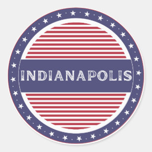 Indianapolis City Pride Emblem – Amerikanische Ide Runder Aufkleber