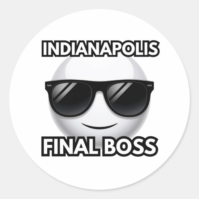 Indianapolis Final Boss Cool Emoji Aufkleber (Vorderseite)