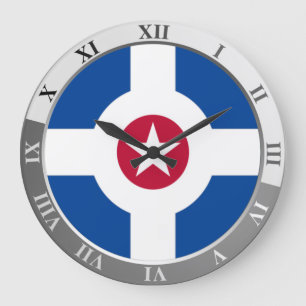 Indianapolis-Flagge Großuhr Große Wanduhr
