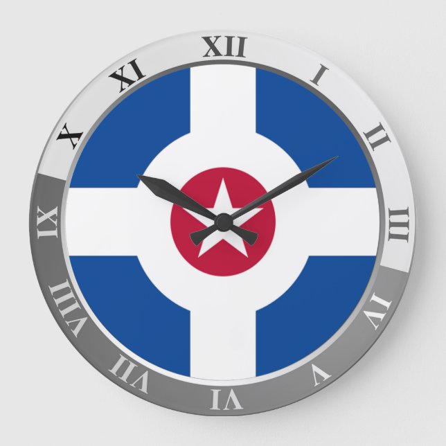 Indianapolis-Flagge Großuhr Große Wanduhr (Vorderseite)