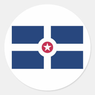 Indianapolis-Flagge Runder Aufkleber